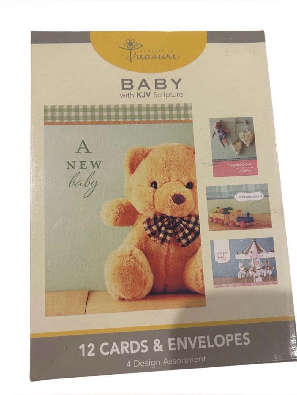 Baby Greeting Cards Box - Tan Teddy Design